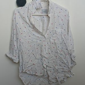 Rails shirt white with blue red stars